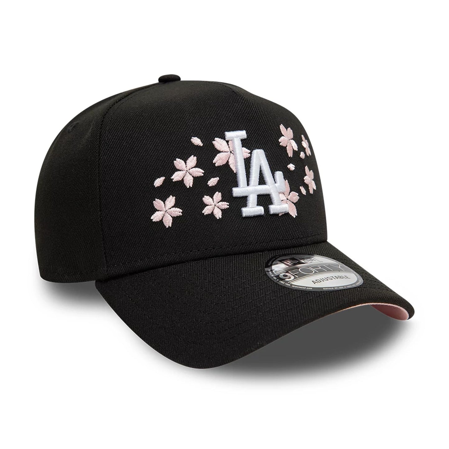 This is a LA Dodgers Cherry Blossom Black 9FORTY A-Frame Adjustable Cap 4