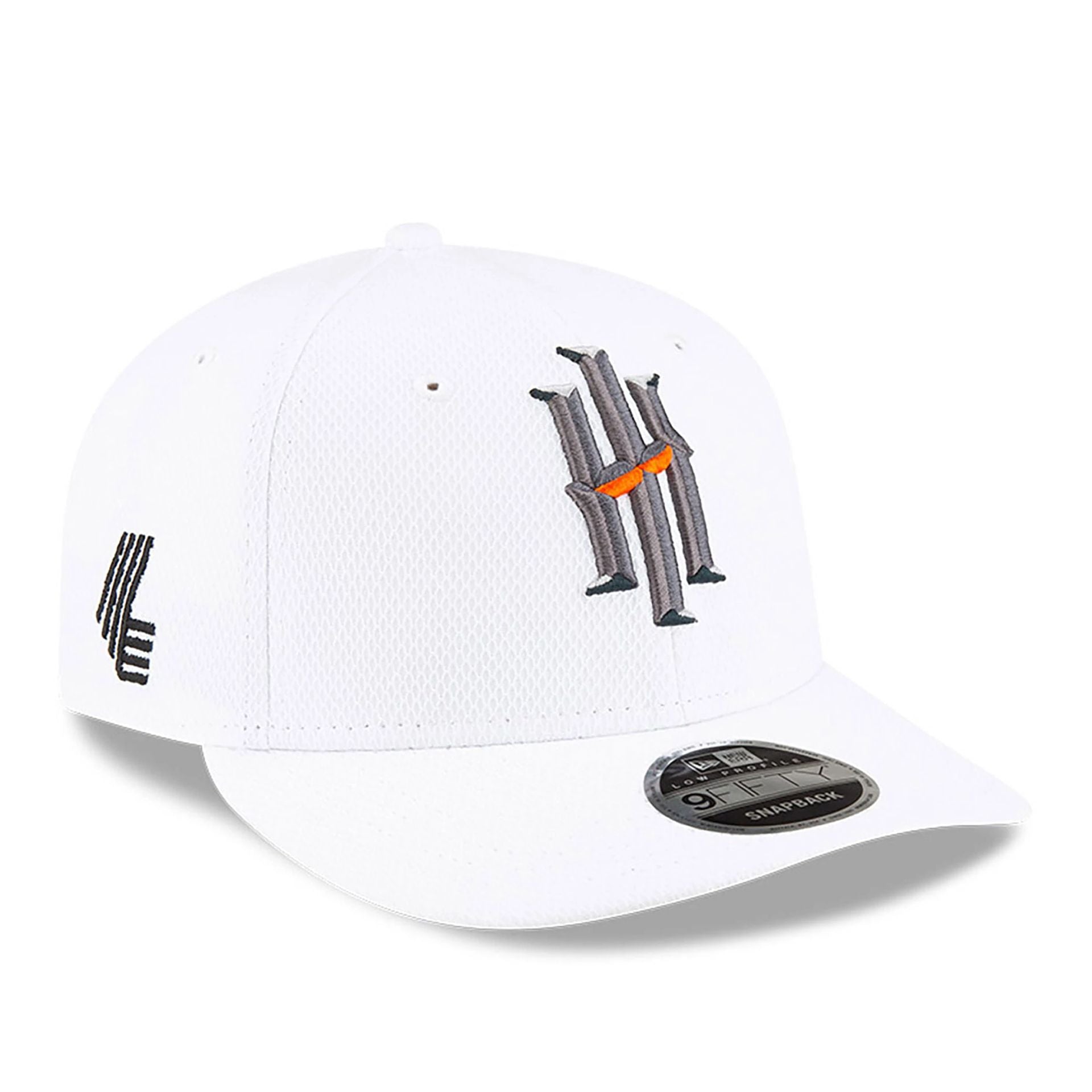 This is a Ironheads LIV Golf White Low Profile 9FIFTY Snapback Cap 1