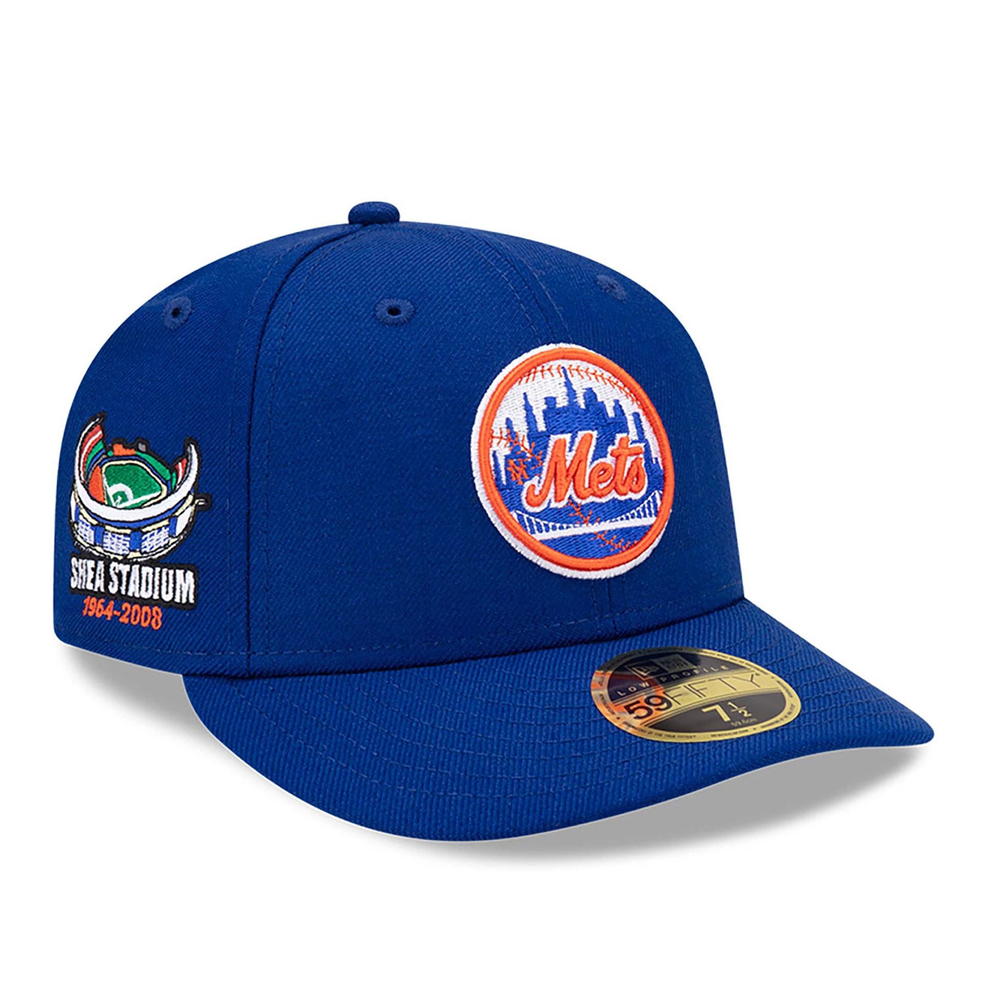 This is a New York Mets MLB Team Logo Blue Low Profile 59FIFTY Fitted Cap 1