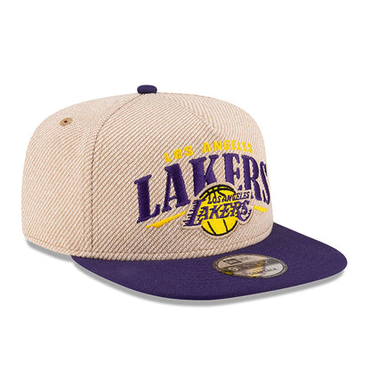 This is a LA Lakers NBA Terry Heather Tan 9FIFTY A-Frame Snapback Adjustable Cap 3