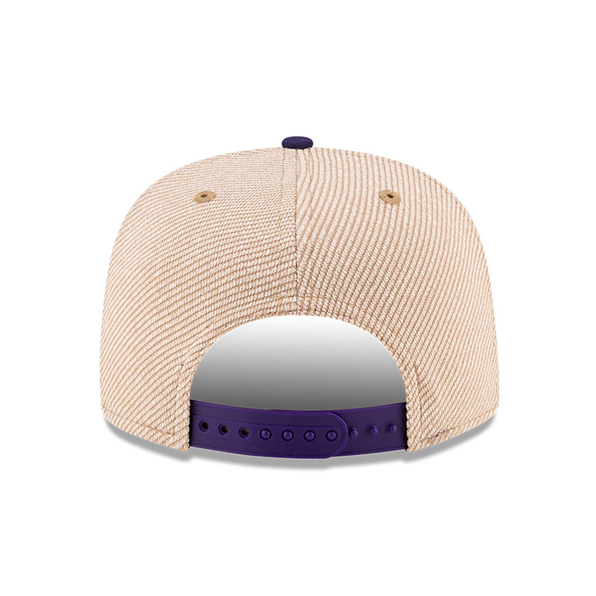 This is a LA Lakers NBA Terry Heather Tan 9FIFTY A-Frame Snapback Adjustable Cap 5