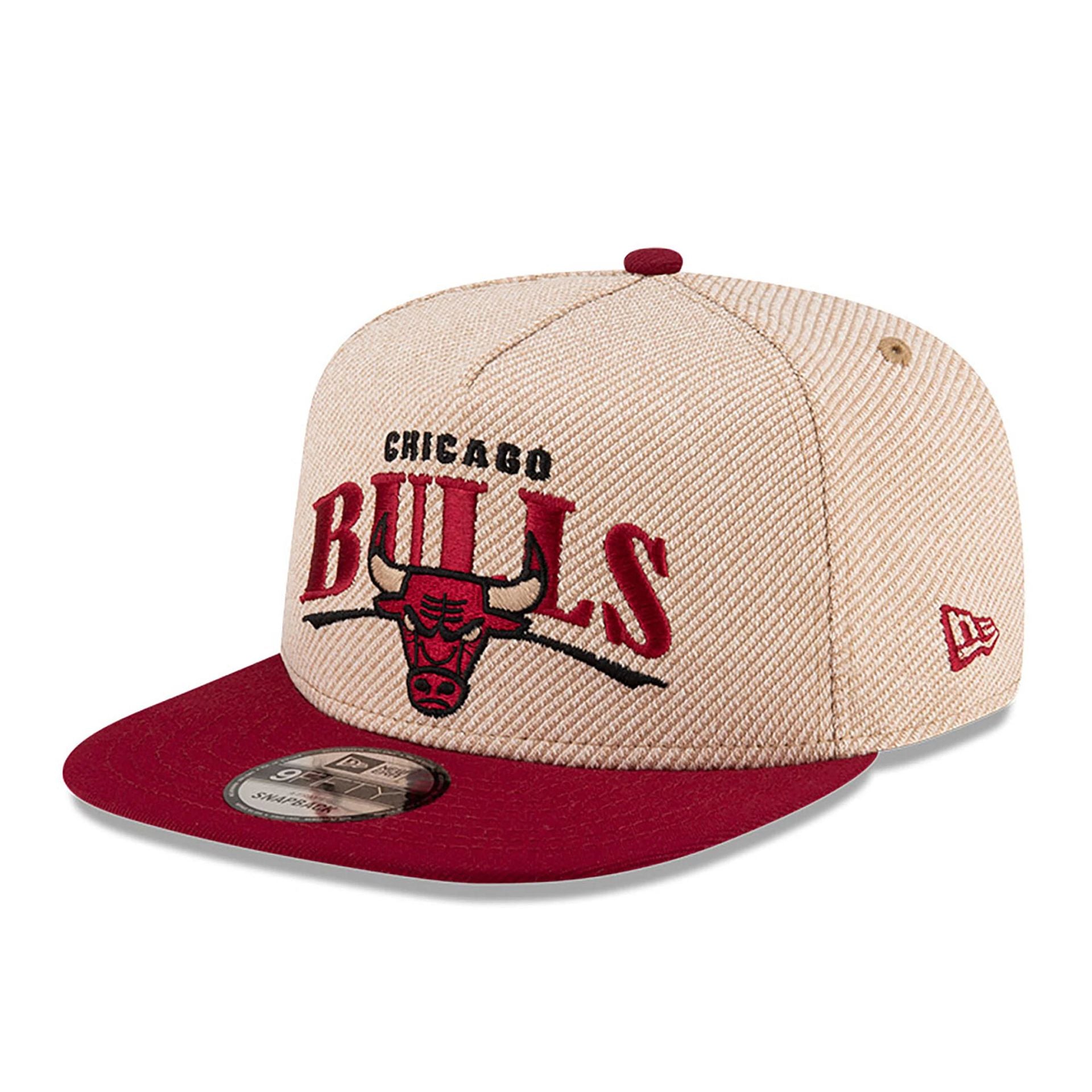 This is a Chicago Bulls NBA Terry Heather Tan 9FIFTY A-Frame Snapback Adjustable Cap 1