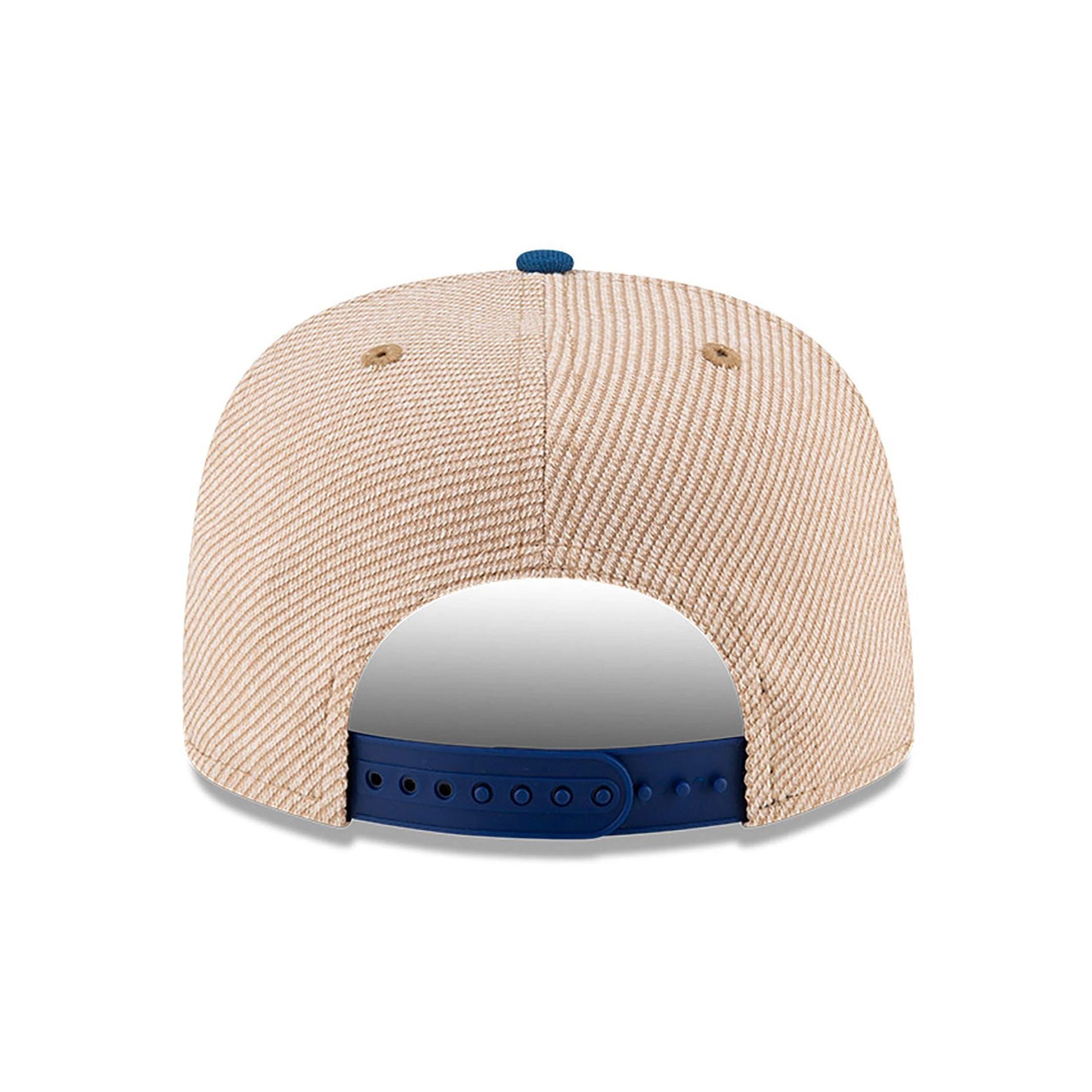 This is a New York Knicks NBA Terry Heather Tan 9FIFTY A-Frame Snapback Adjustable Cap 5