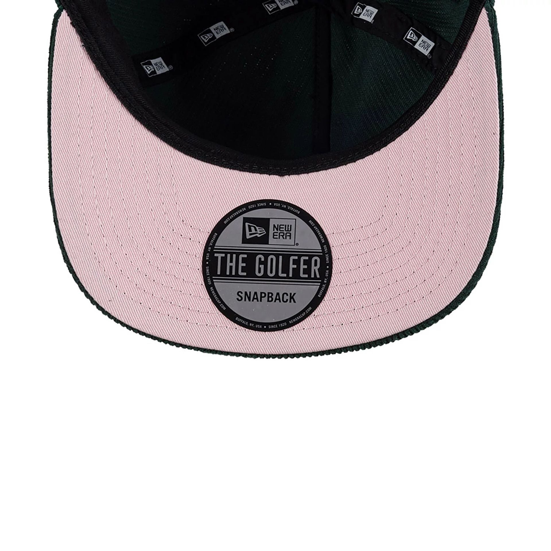 This is a New Era x Tony Delfino Cord Dark Green Golfer Adjustable Cap 2