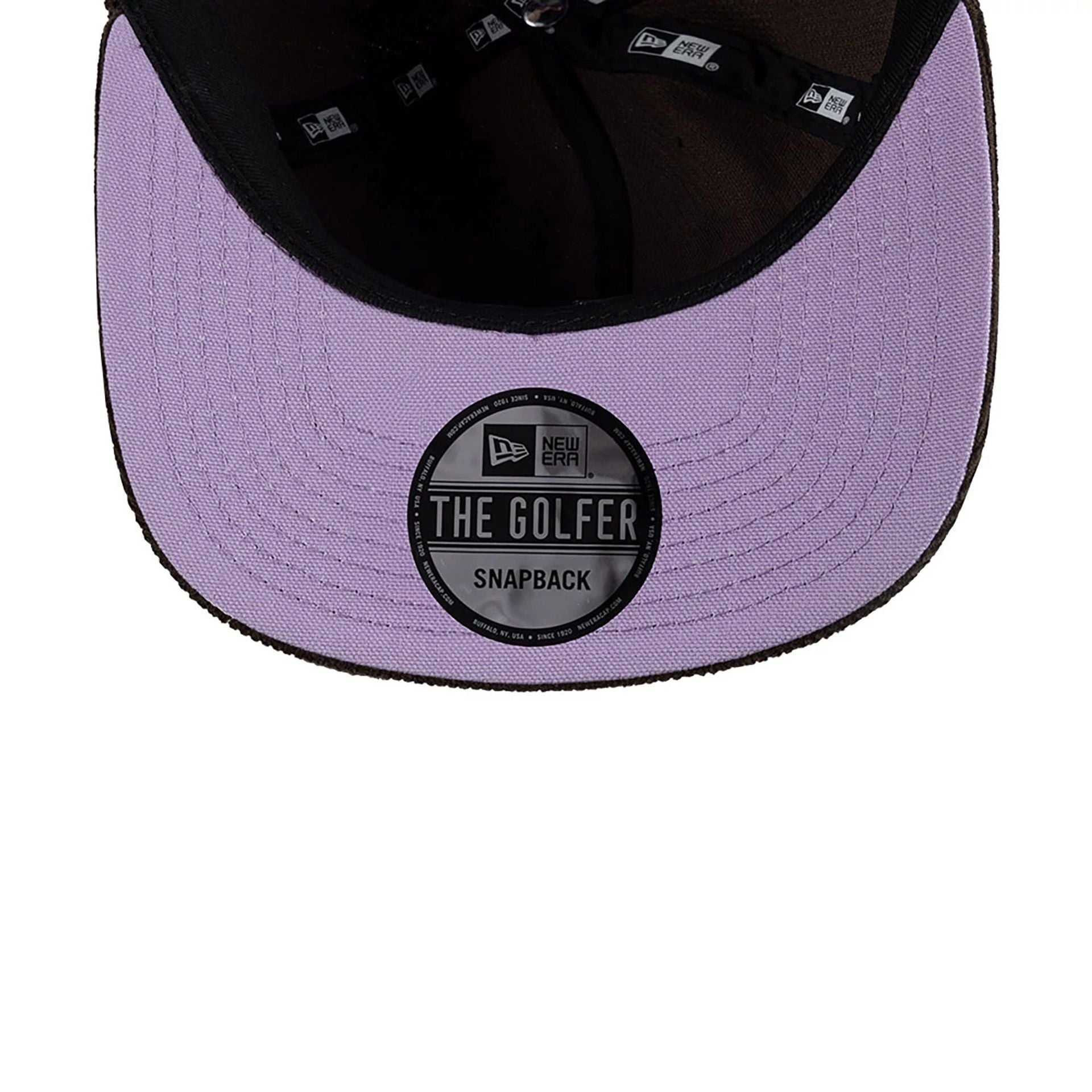 This is a New Era x Tony Delfino Cord Dark Brown Golfer Adjustable Cap 2