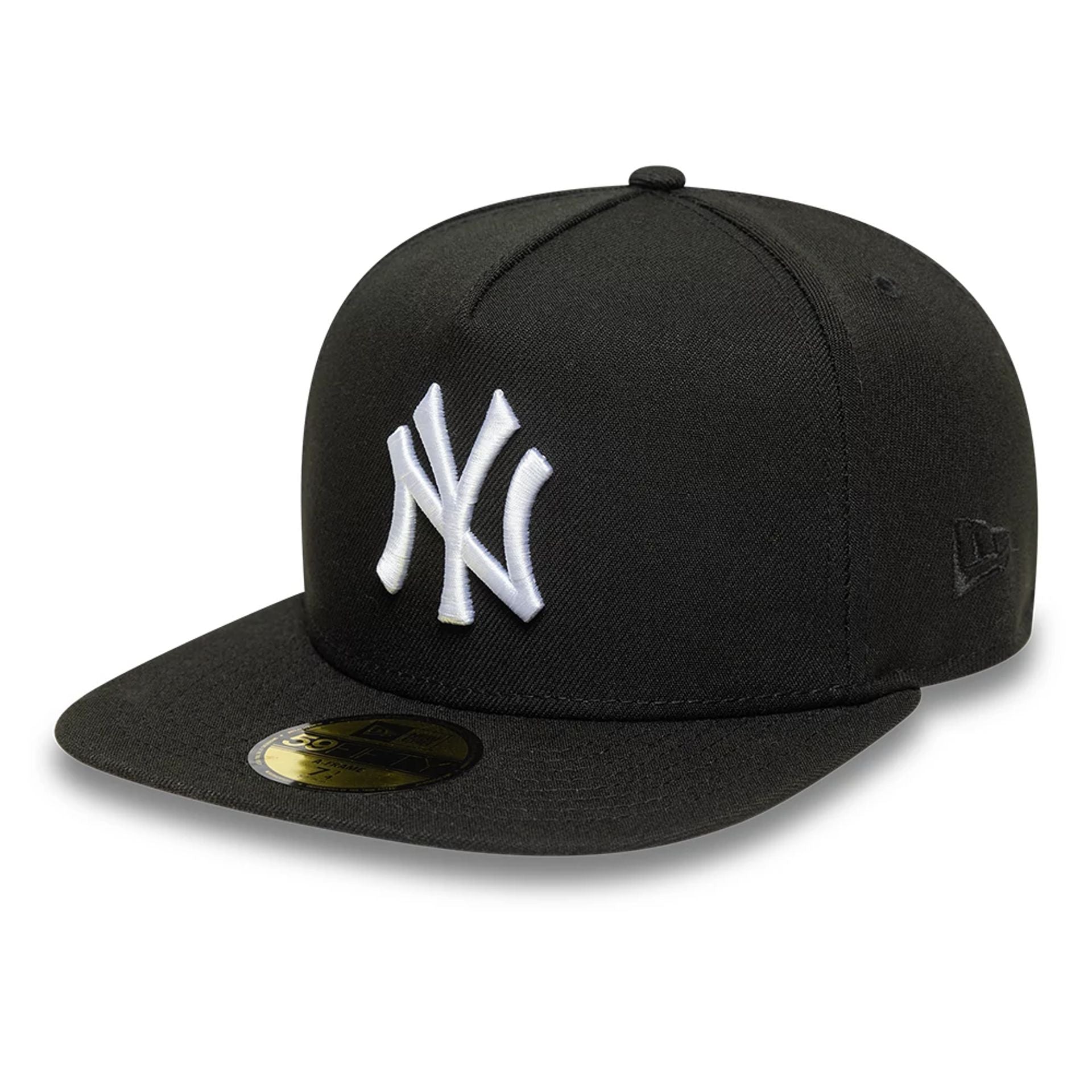 This is a New York Yankees MLB Black 59FIFTY A-Frame Fitted Cap 1