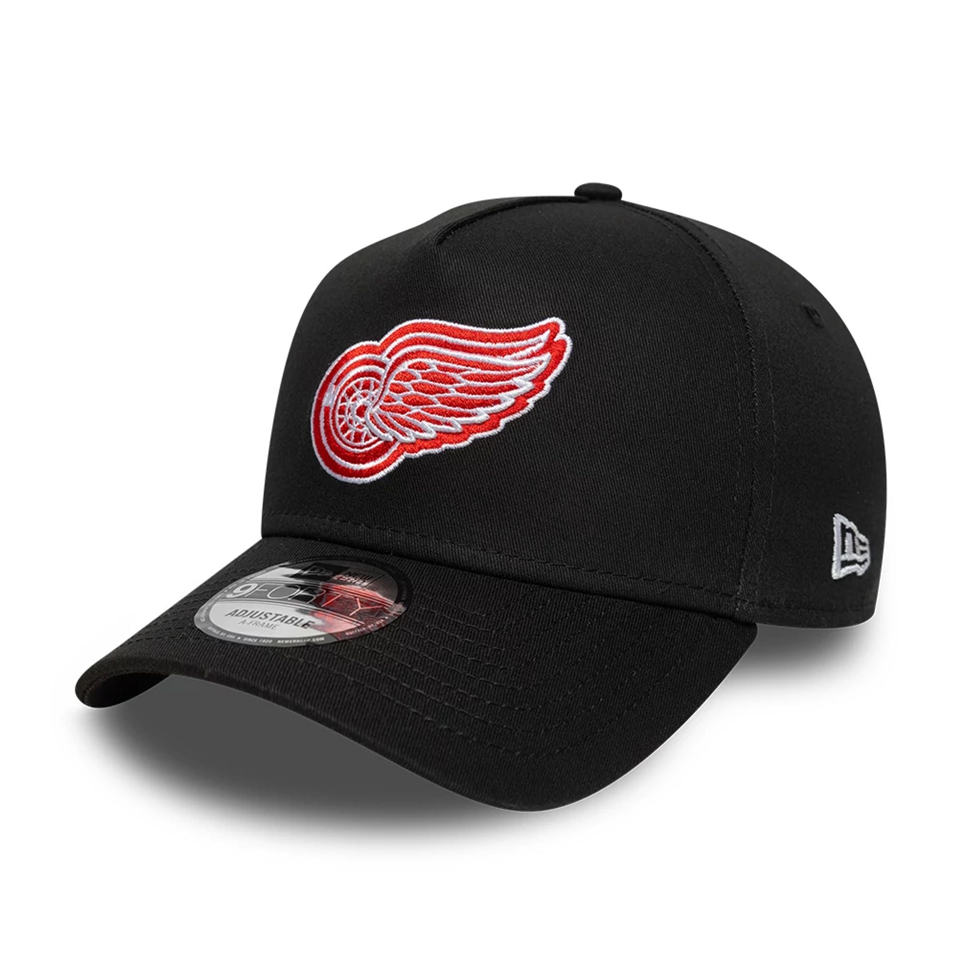 This is a Detroit Red Wings NHL Black 9FORTY A-Frame Adjustable Cap 1