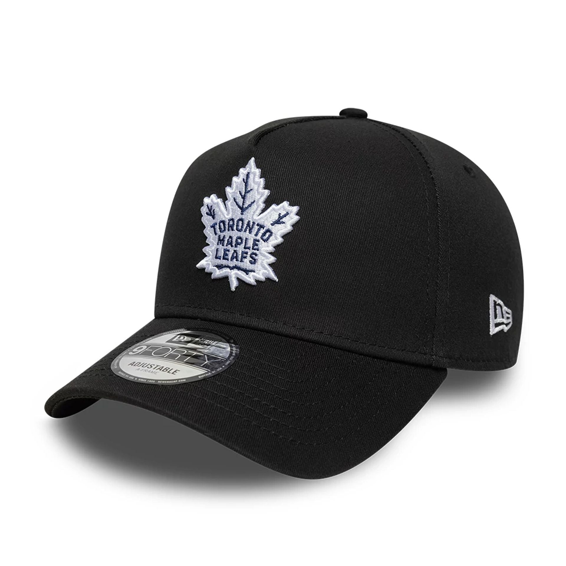 This is a Toronto Maple Leafs NHL Black 9FORTY A-Frame Adjustable Cap 1