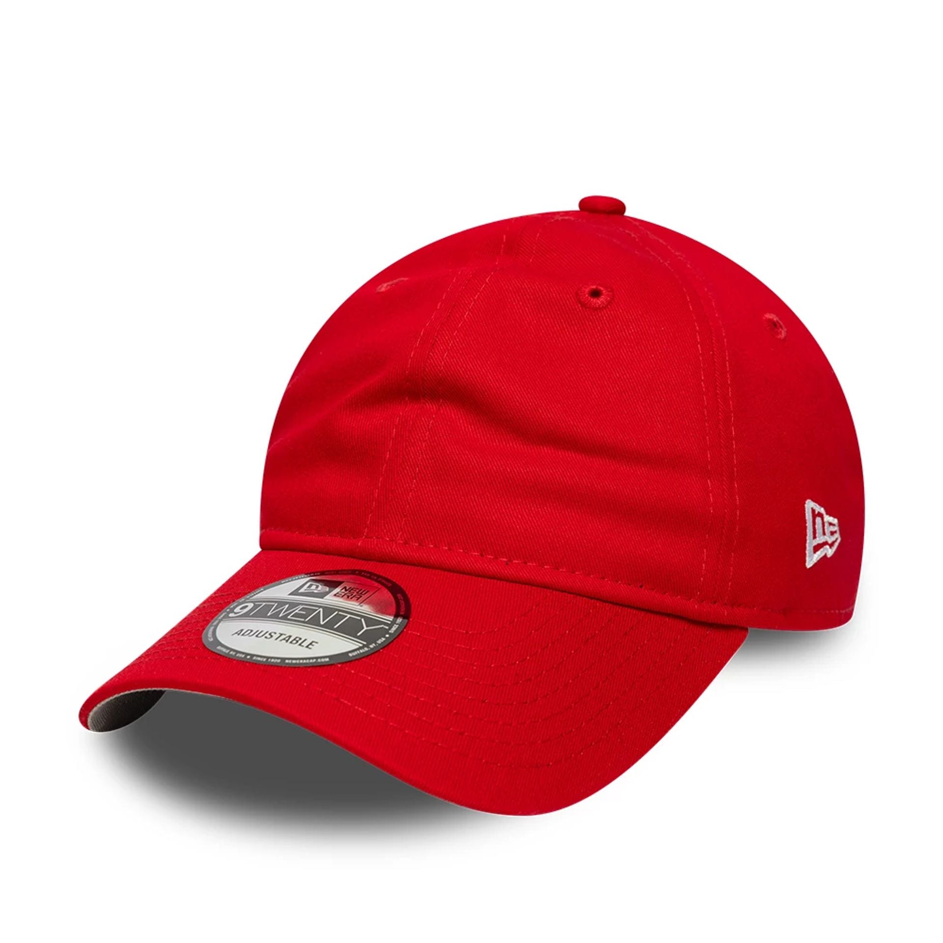 This is a New Era Essential Red 9TWENTY Adjustable Cap 1