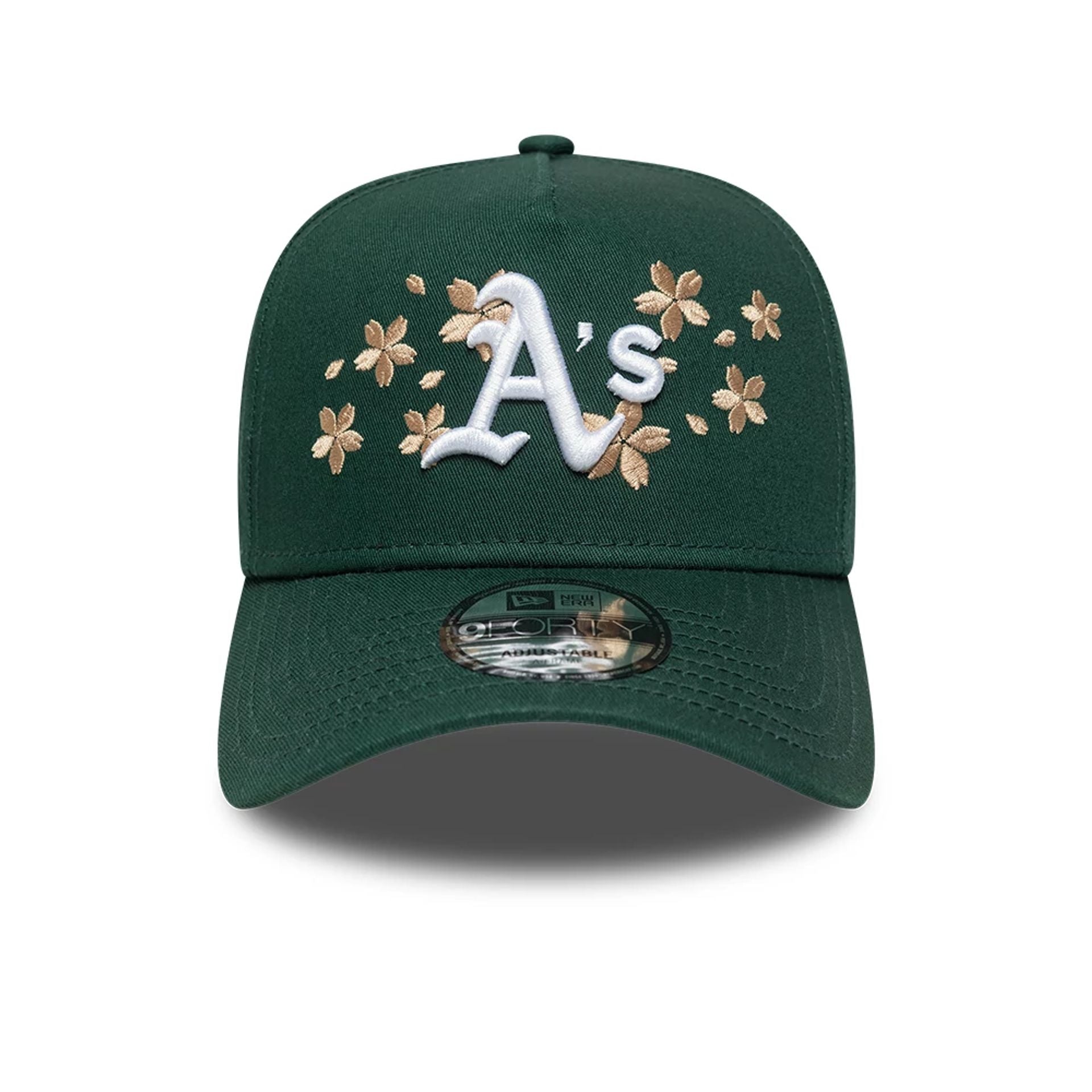 This is a Oakland Athletics Blossom Dark Green 9FORTY A-Frame Adjustable Cap 2