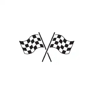 Slide 5:motorsport logo white and black checked flags